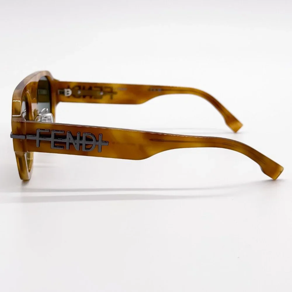 NEW FENDI FE40130F 55N SHINY LIGHT HAVANA UNISEX SUNGLASSES FENDI
